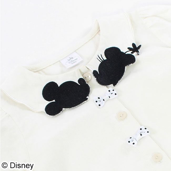 衿刺繍ブラウス ミッキー＆ミニー Disney】ミッキーマウス＆ミニーマウス/衿刺繍ブラウス(petit copain