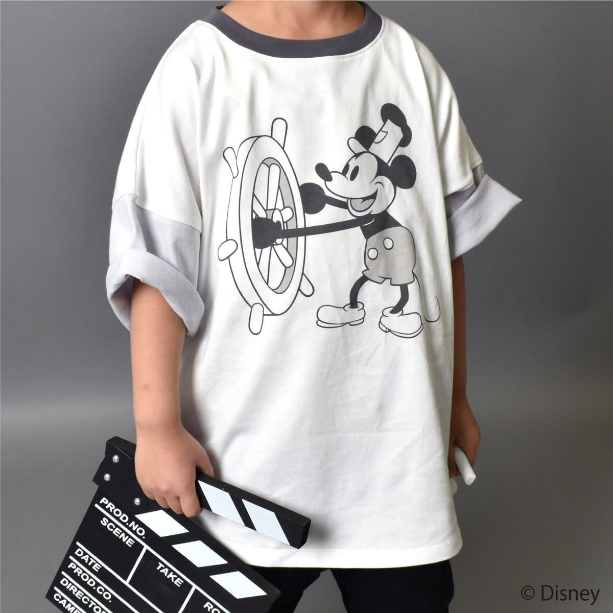 Disney】蒸気船ウィリー/ミッキーマウス/Tシャツ(petit copain BY