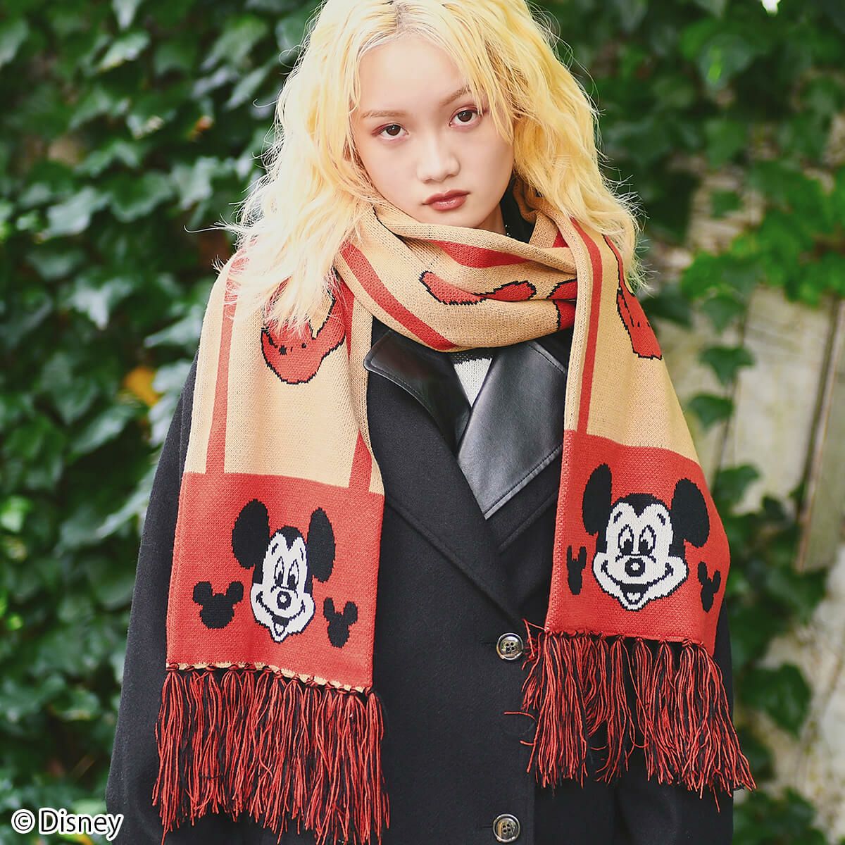 Disney】ミッキーマウス/フリンジマフラー(4GEEKs by SPIRALGIRL