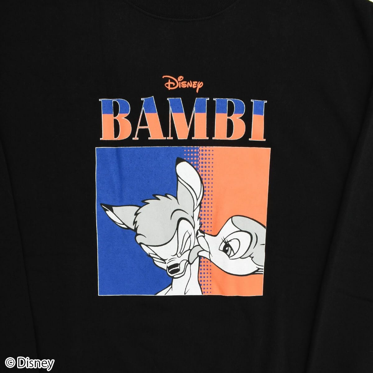 完売品！バンビトレーナー Bambi プリント スウェット トレーナー バンビ M ブラック
