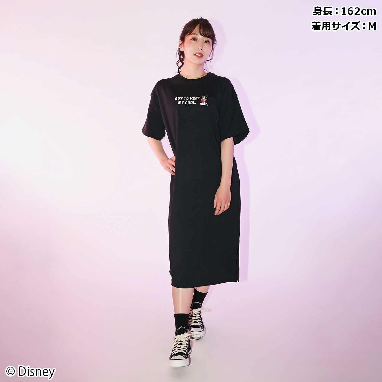 Disney】ミッキーマウス/半袖Tシャツワンピース(PONEYCOMB TOKYO
