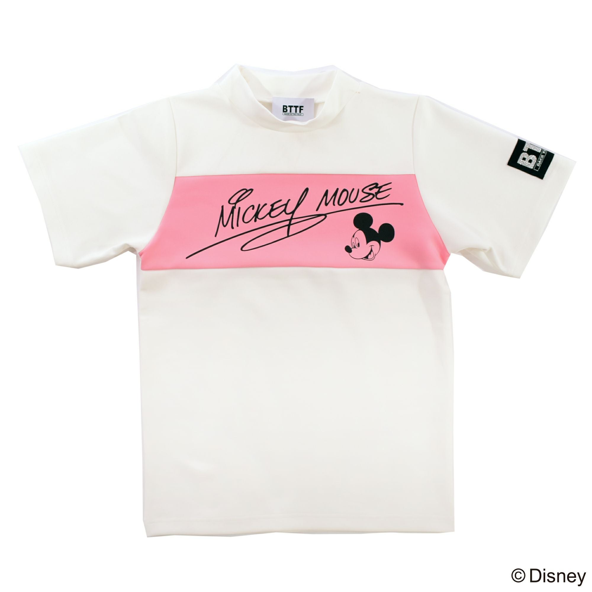 Disney】ミッキーマウス/モックネックTシャツ(BACK TO THE FIELD