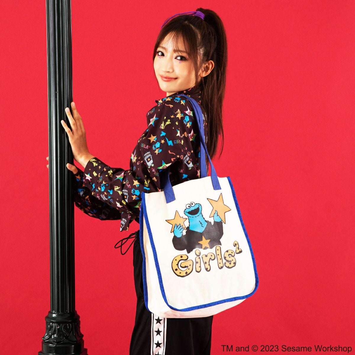 SESAME STREET】Girls2コラボ/クッキーモンスター/トートバッグ