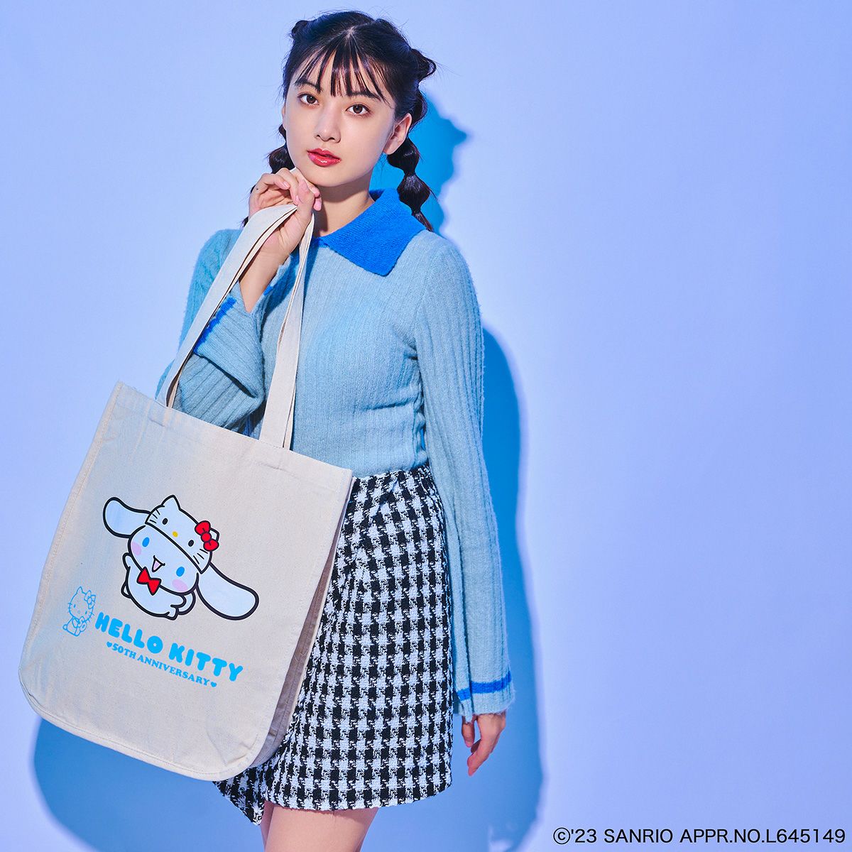 Sanrio characters】ハローキティ50th/シナモロール/トートバッグ Sanrio characters】ハローキティ50th/シナモロール/トートバッグ