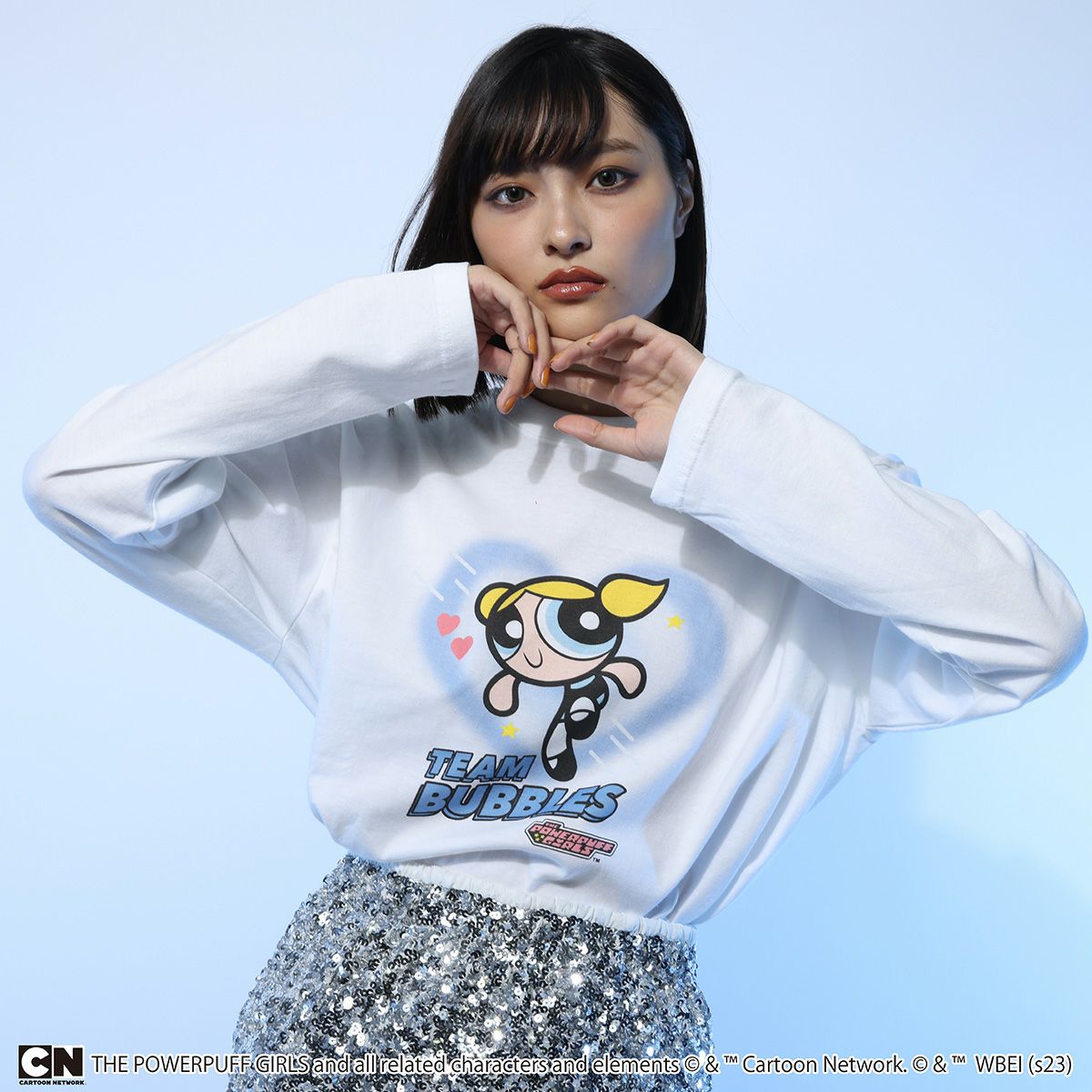THE POWERPUFF GIRLS】バブルス/ロングスリーブTシャツ(PONEYCOMB
