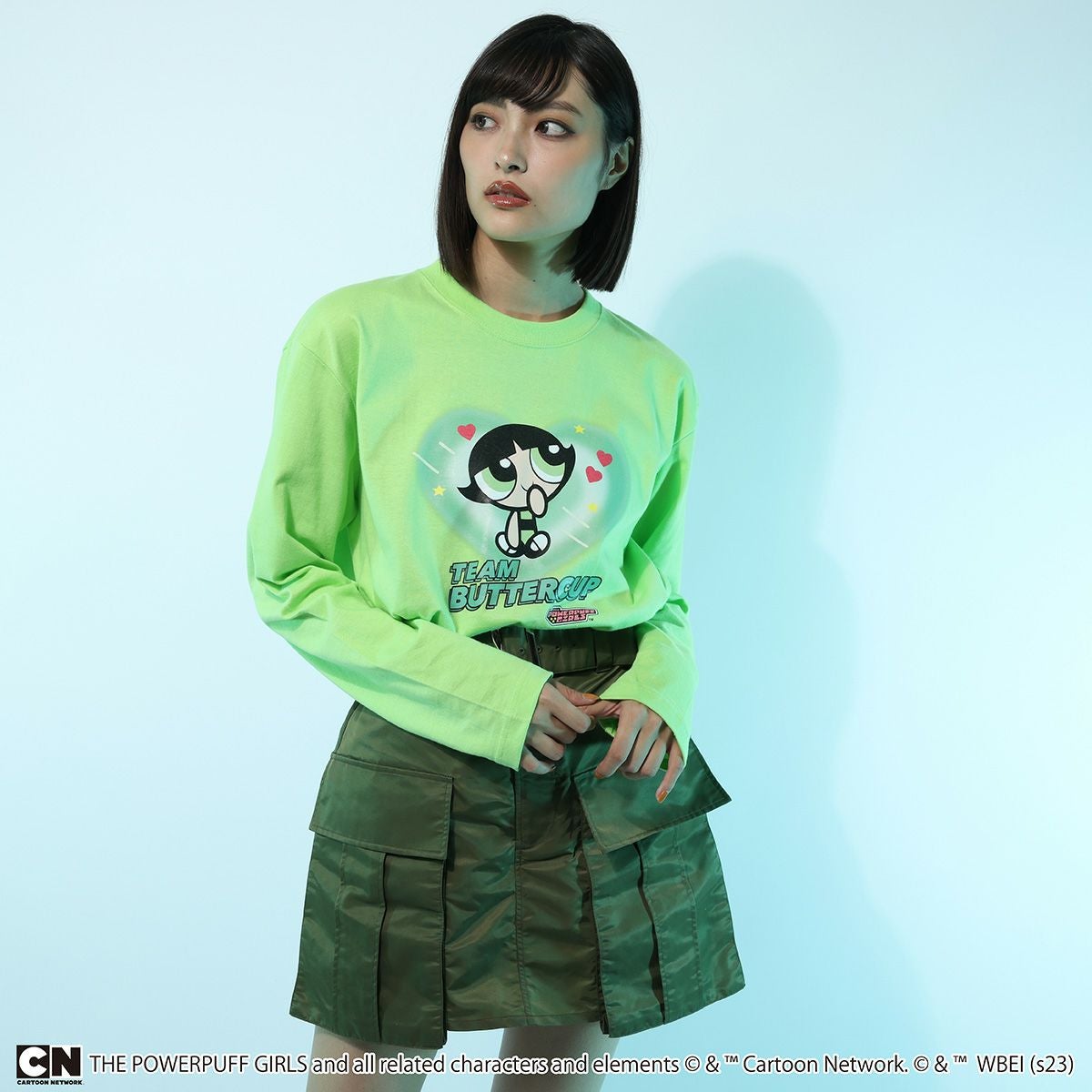 THE POWERPUFF GIRLS】バターカップ/ロングスリーブTシャツ(PONEYCOMB