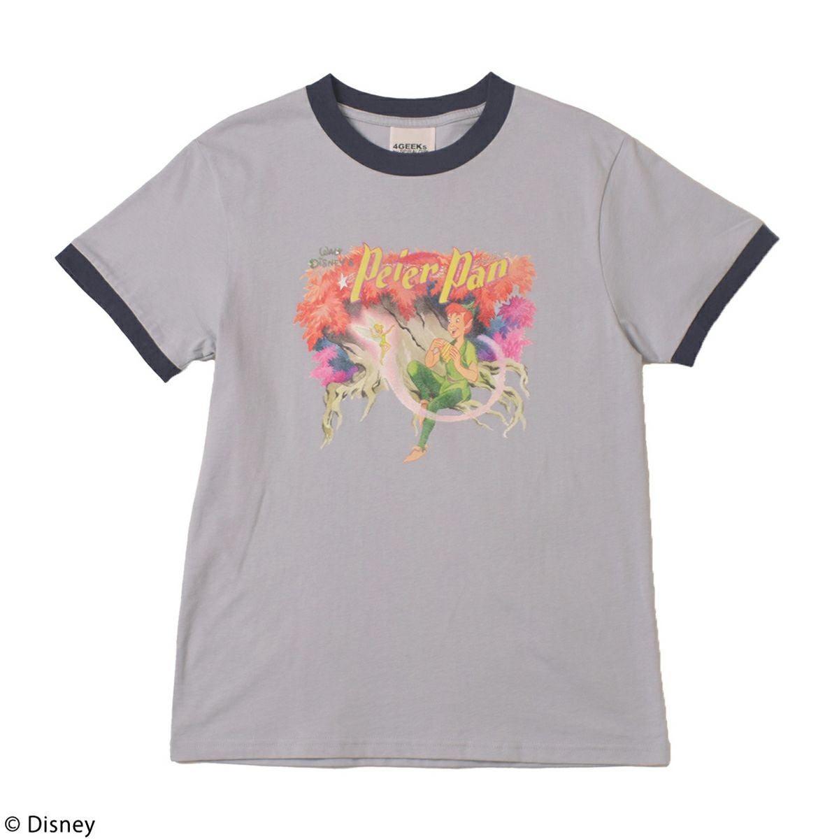 Disney】ピーター・パン/ヴィンテージ風アートリンガーTシャツ(4GEEKs