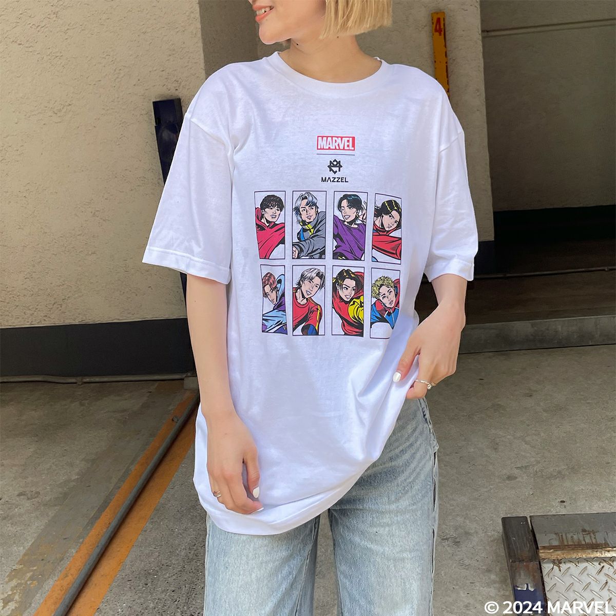 MAZZEL marvel 受注生産コラボTシャツ MAZZEL MARVEL コラボ コミックアートTシャツ FREEサイズ - メルカリ