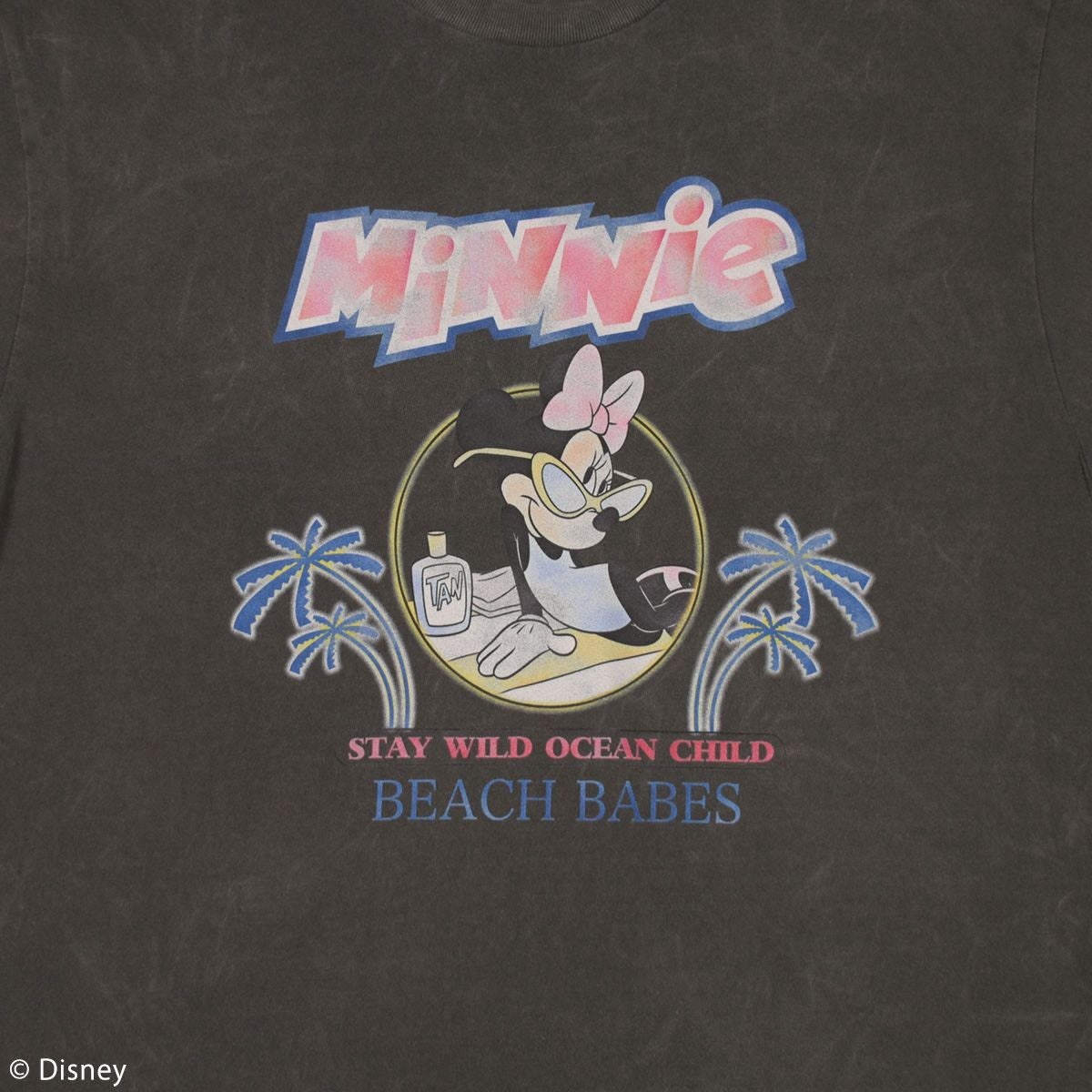 Disney】ミニーマウス/ヴィンテージ風ピグメントTシャツ(4GEEKs by