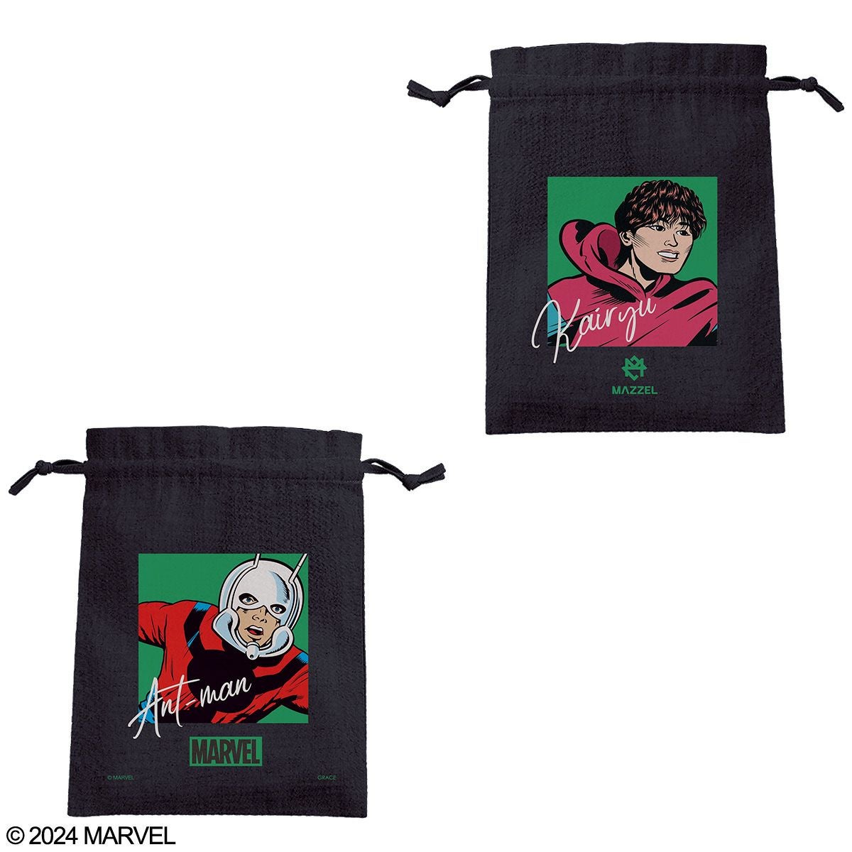 MARVEL】MAZZELコラボ/ボックスキャラ巾着(4GEEKs by SPIRALGIRL