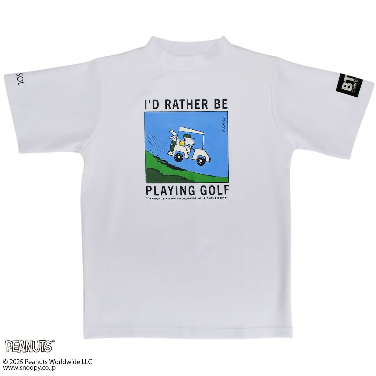 パーリーゲイツ×ピーナッツ 半袖モックネック GOOUT スヌーピーコレクション PEANUTS】スヌーピーPLAYING GOLF/モックネックTシャツ(BACK TO THE