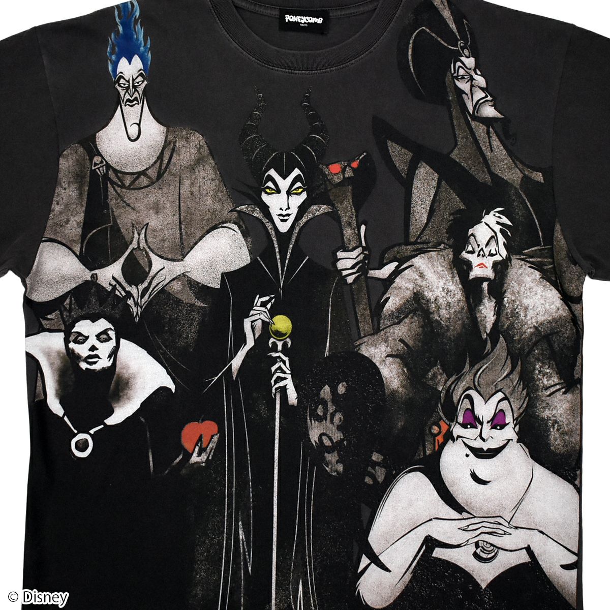 Disney】ディズニーヴィランズ/ヴィンテージ風Tシャツ(PONEYCOMB TOKYO