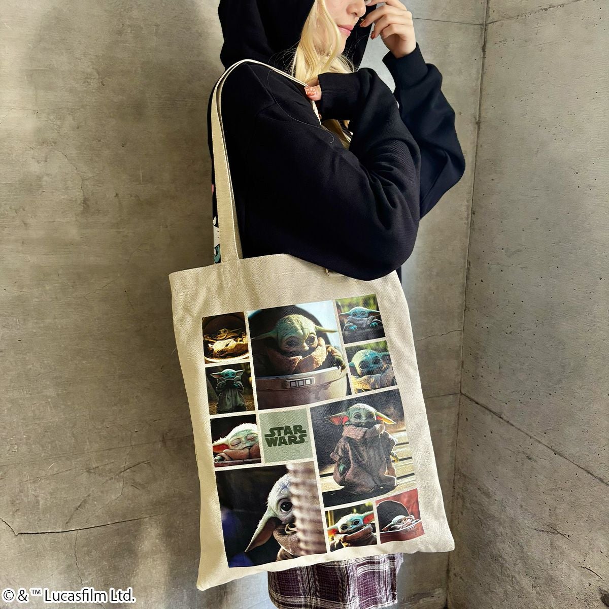 マンダロリアンとグローグー　缶バッジとトートバッグ 公式] STAR WARS カラートートバッグ グローグー GRN | バッグ
