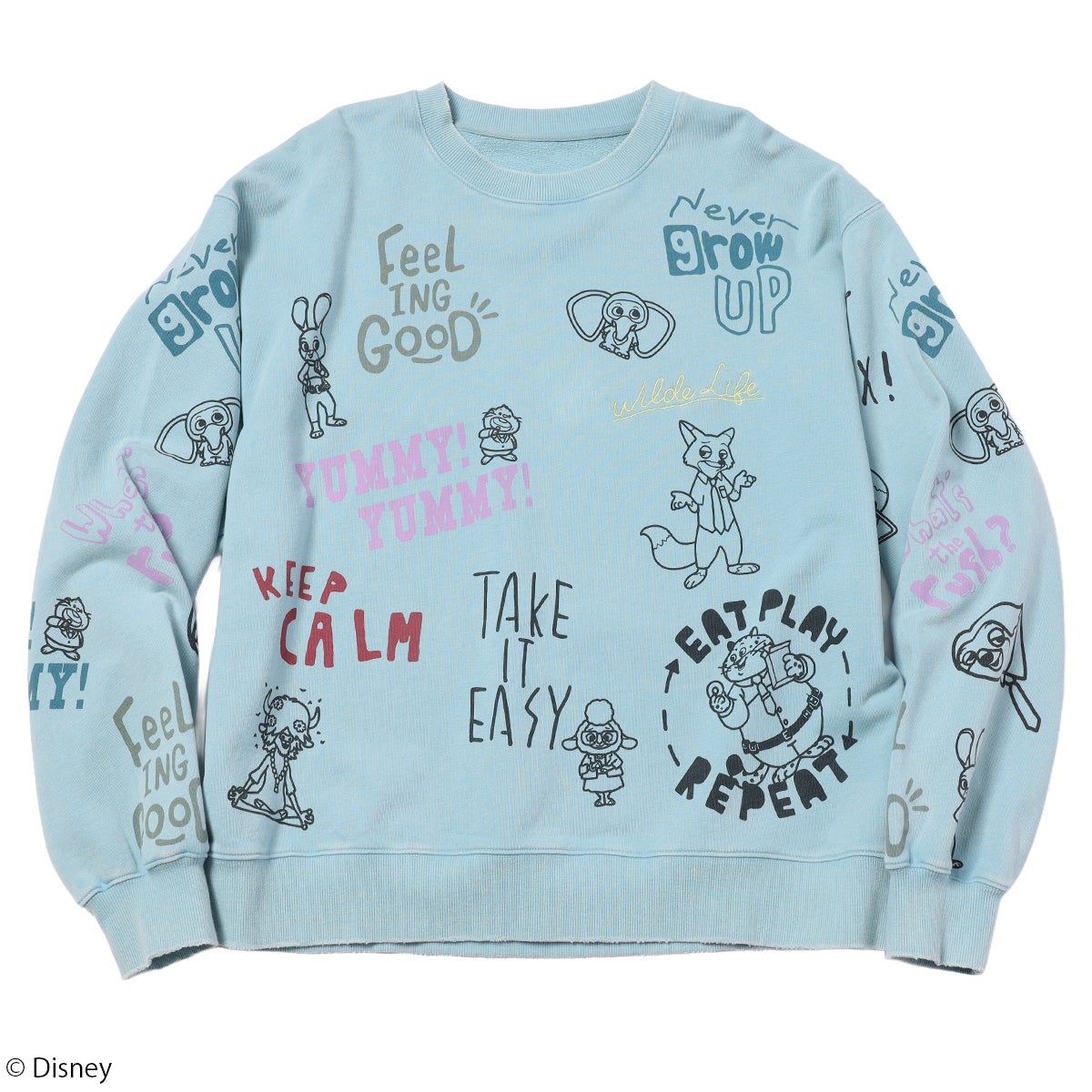 Disney】ズートピア/総柄ヴィンテージ加工スウェット(DOUBLE NAME