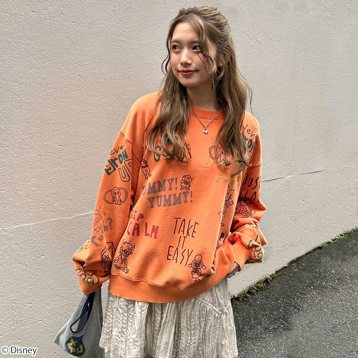 Disney】ズートピア/総柄ヴィンテージ加工スウェット(DOUBLE NAME