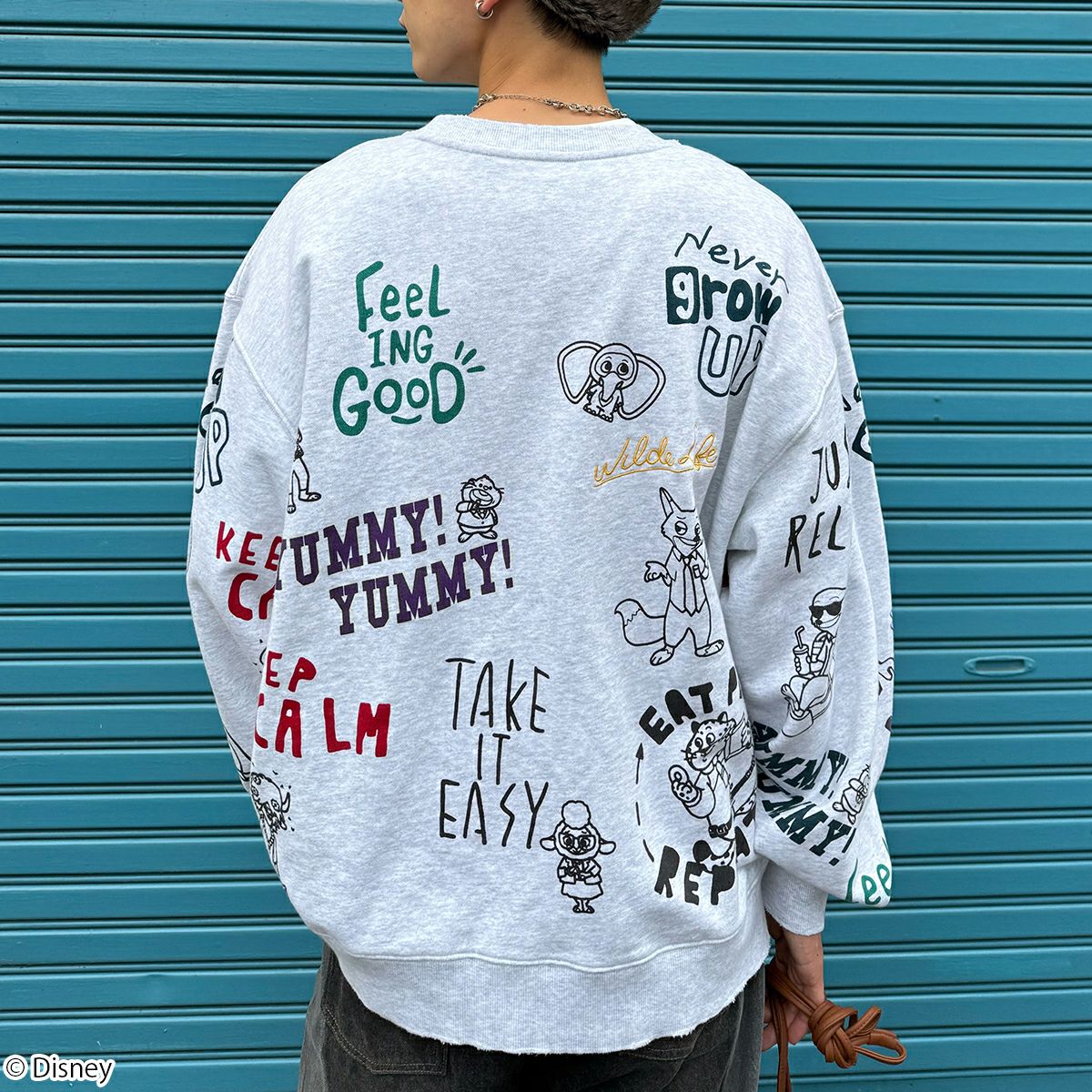 Disney】ズートピア/総柄ヴィンテージ加工スウェット(DOUBLE NAME