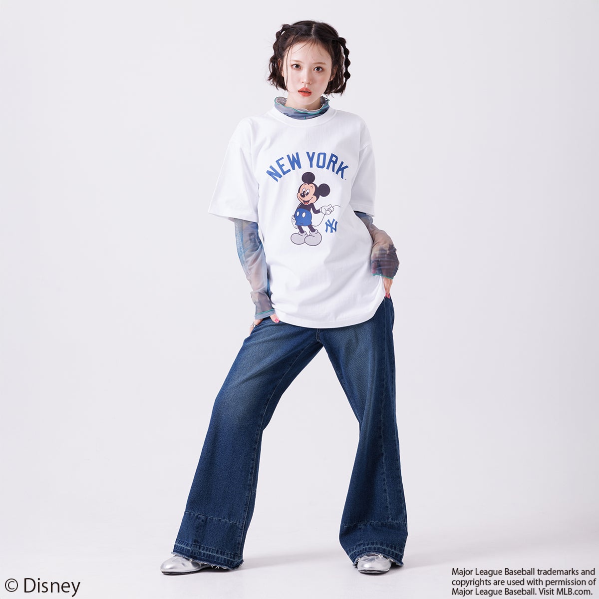 Disney】【MLB】ミッキー/New York Yankees/Tシャツ(PONEYCOMB TOKYO